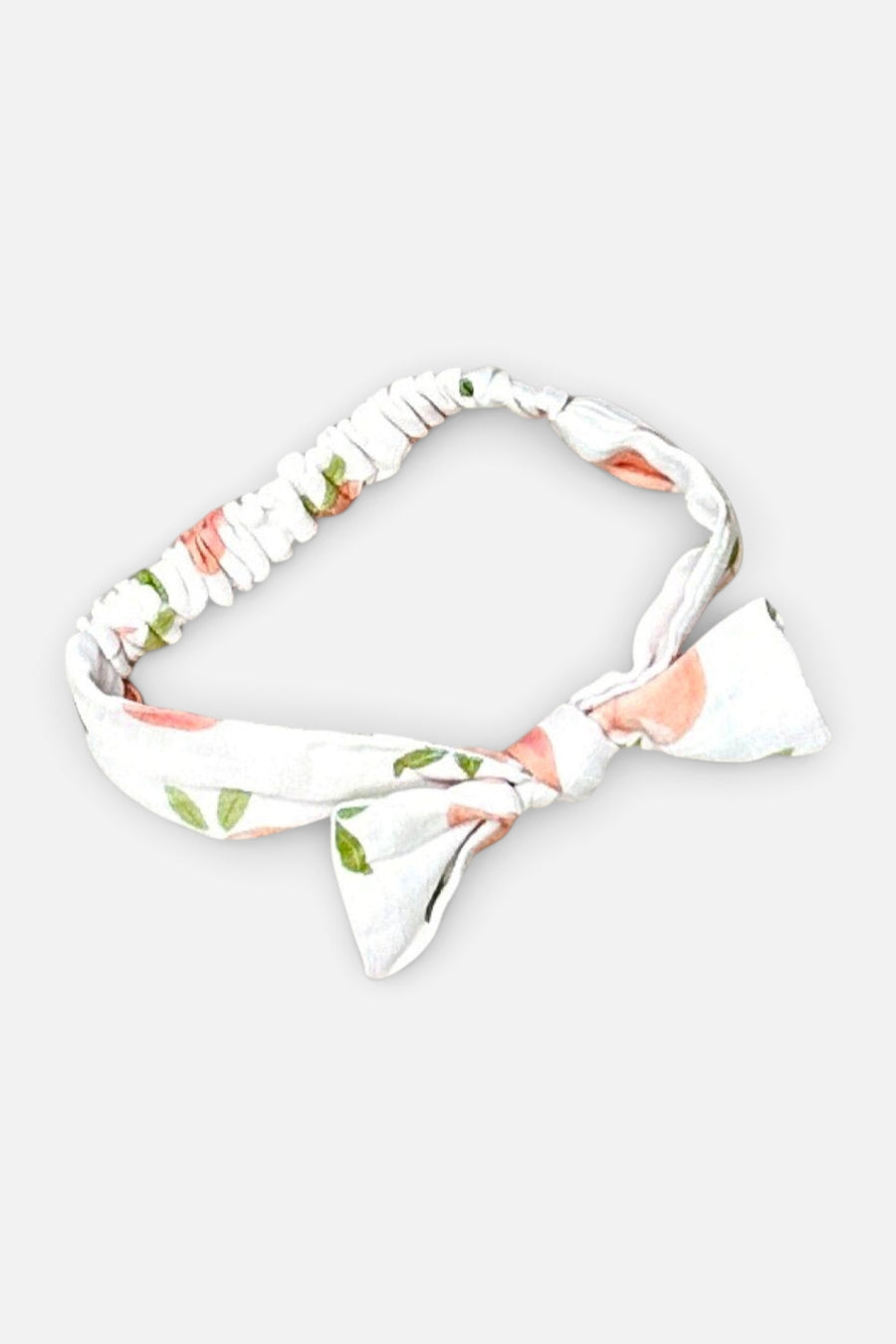 Viverano Peaches Shoulder Tie Bubble Romper + Headband in Natural – side view