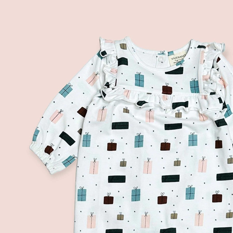 Viverano Presents Ruffle Baby Jumpsuit – side view