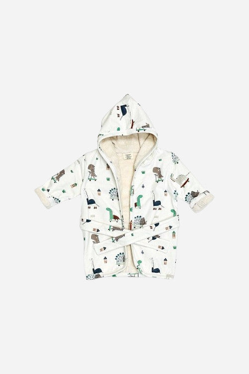 Viverano Skater Dino Hooded Baby Bath Robe – front view