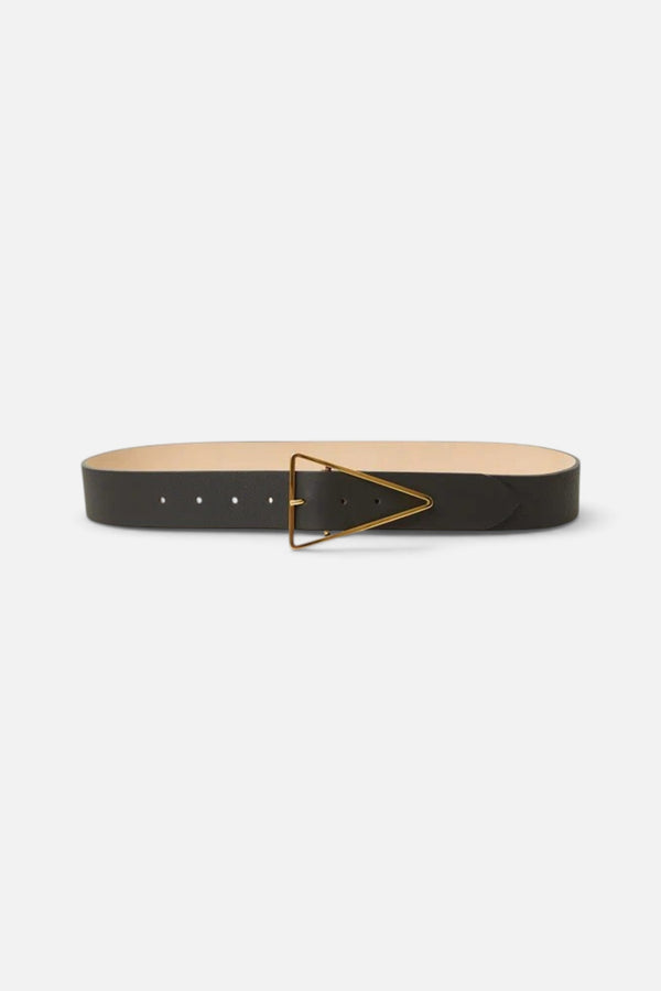Vivie Leather Belt in Black Gold