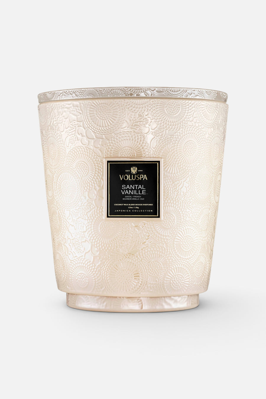 Voluspa 5 Wick Hearth Candle in Santal Vanille – front view
