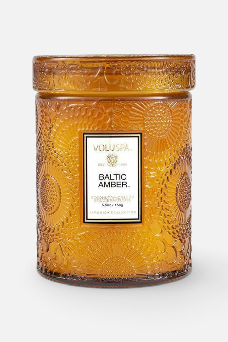 Voluspa Baltic Amber Small Glass Jar Candle – back view