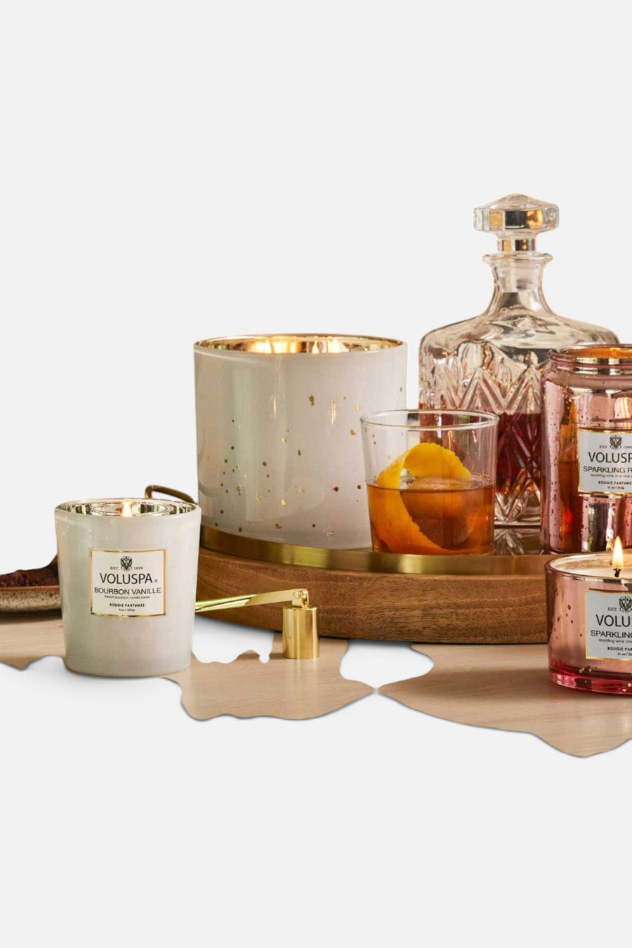 Voluspa Bourbon Vanille Classic Candle – side view