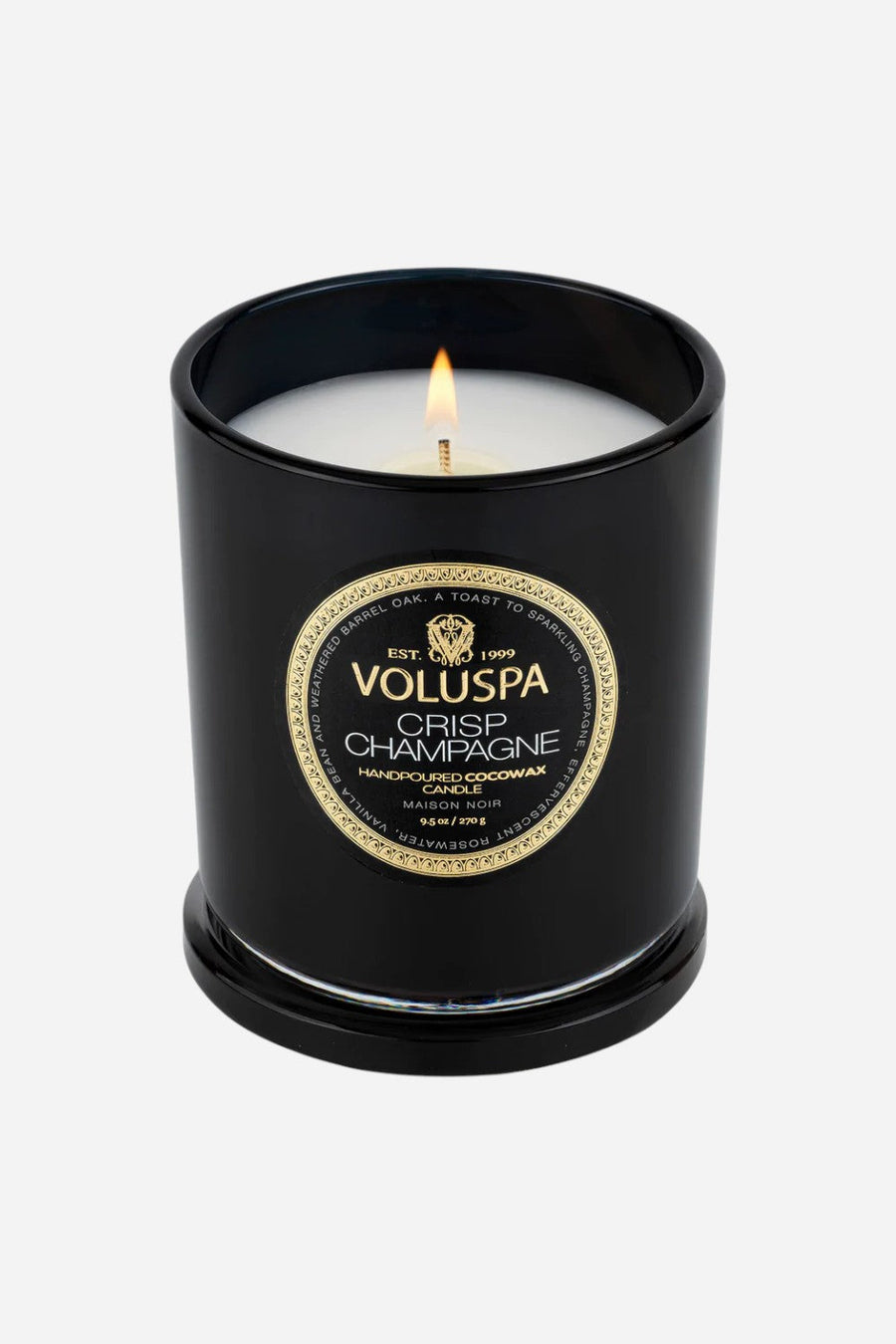 Voluspa Crisp Champagne Classic Candle – back view