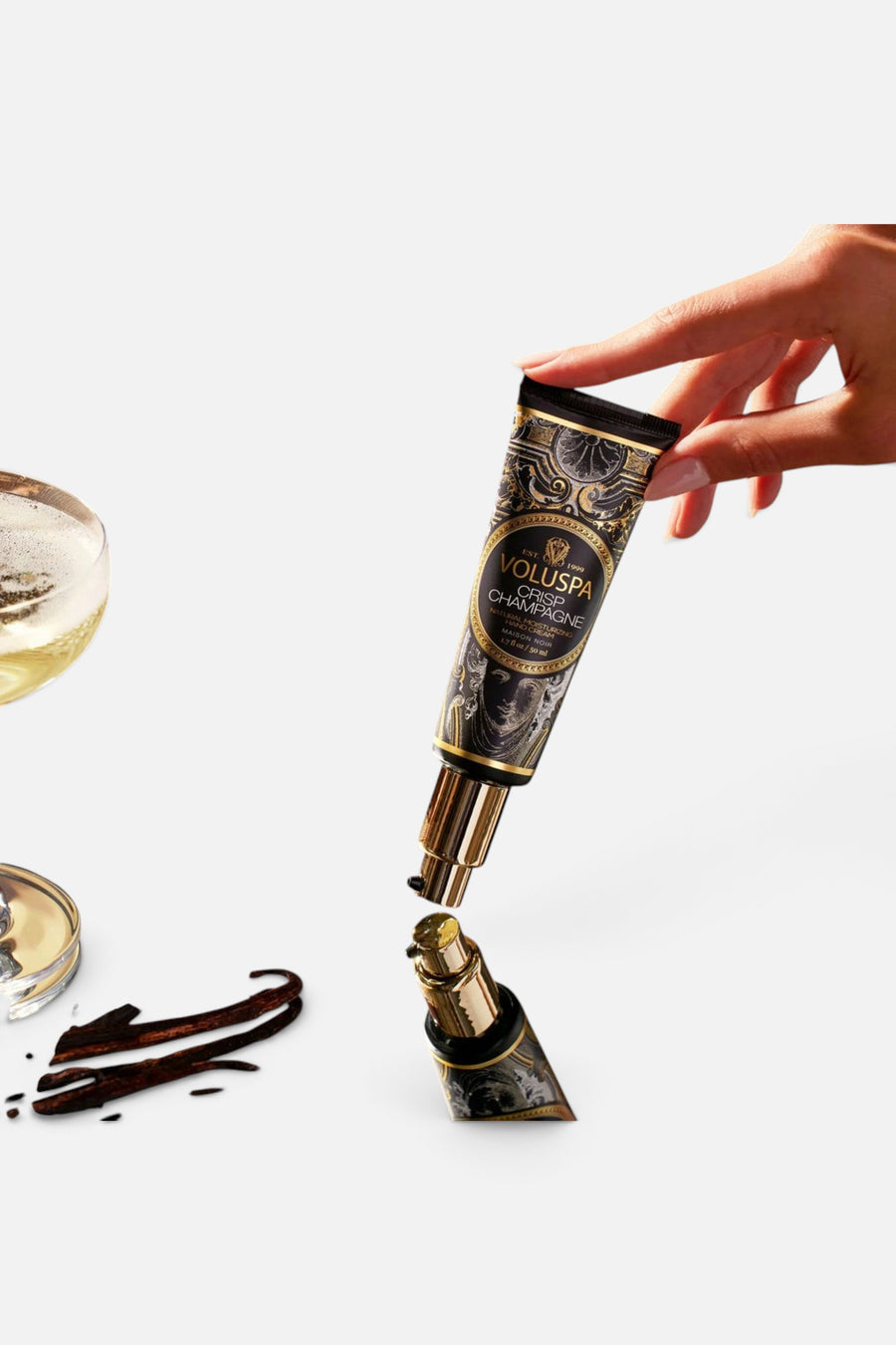 Voluspa Crisp Champagne Hand Cream – back view