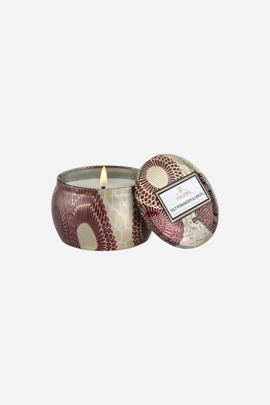 Voluspa Gilt Hinoki Mini Tin – front view