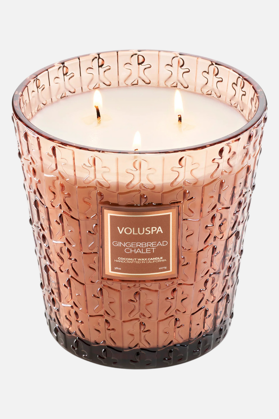 Voluspa Gingerbread Chalet 3 Wick Hearth 38 oz Candle – side view