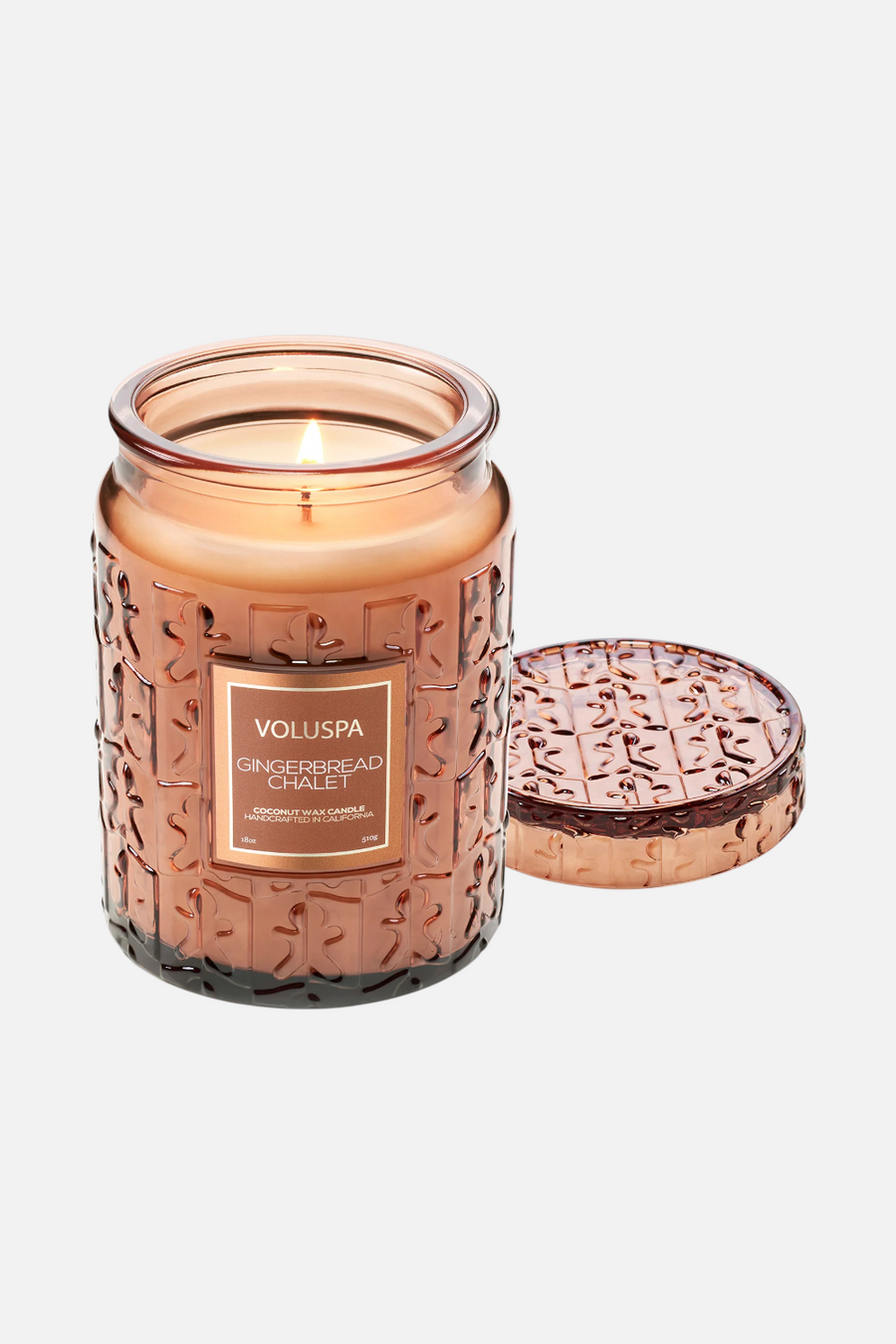 Voluspa Gingerbread Chalet Large 18 oz Jar Candle – back view