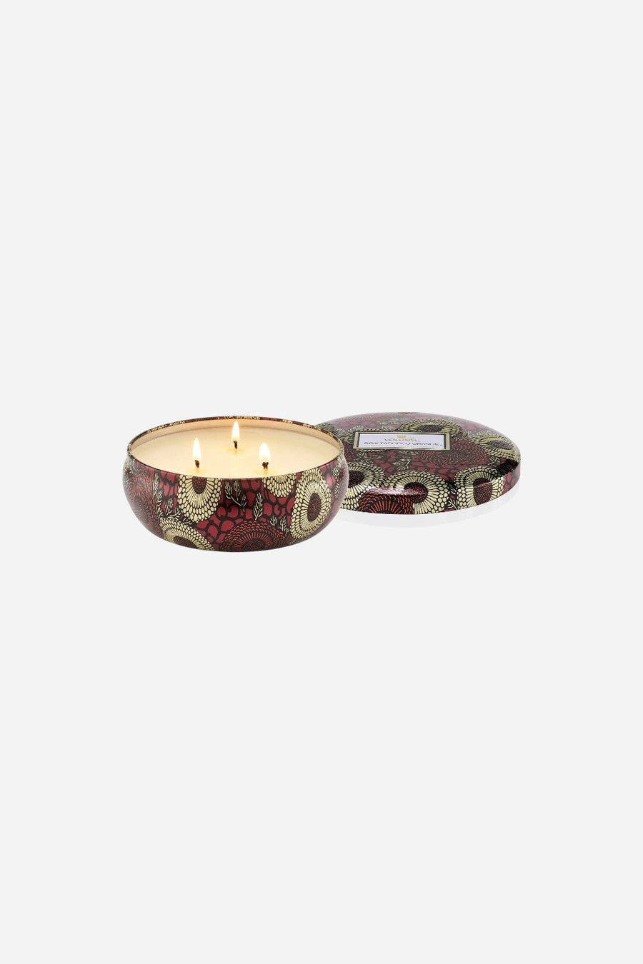 Voluspa Goji Tarocco Orange 3 Wick Tin Candle – back view
