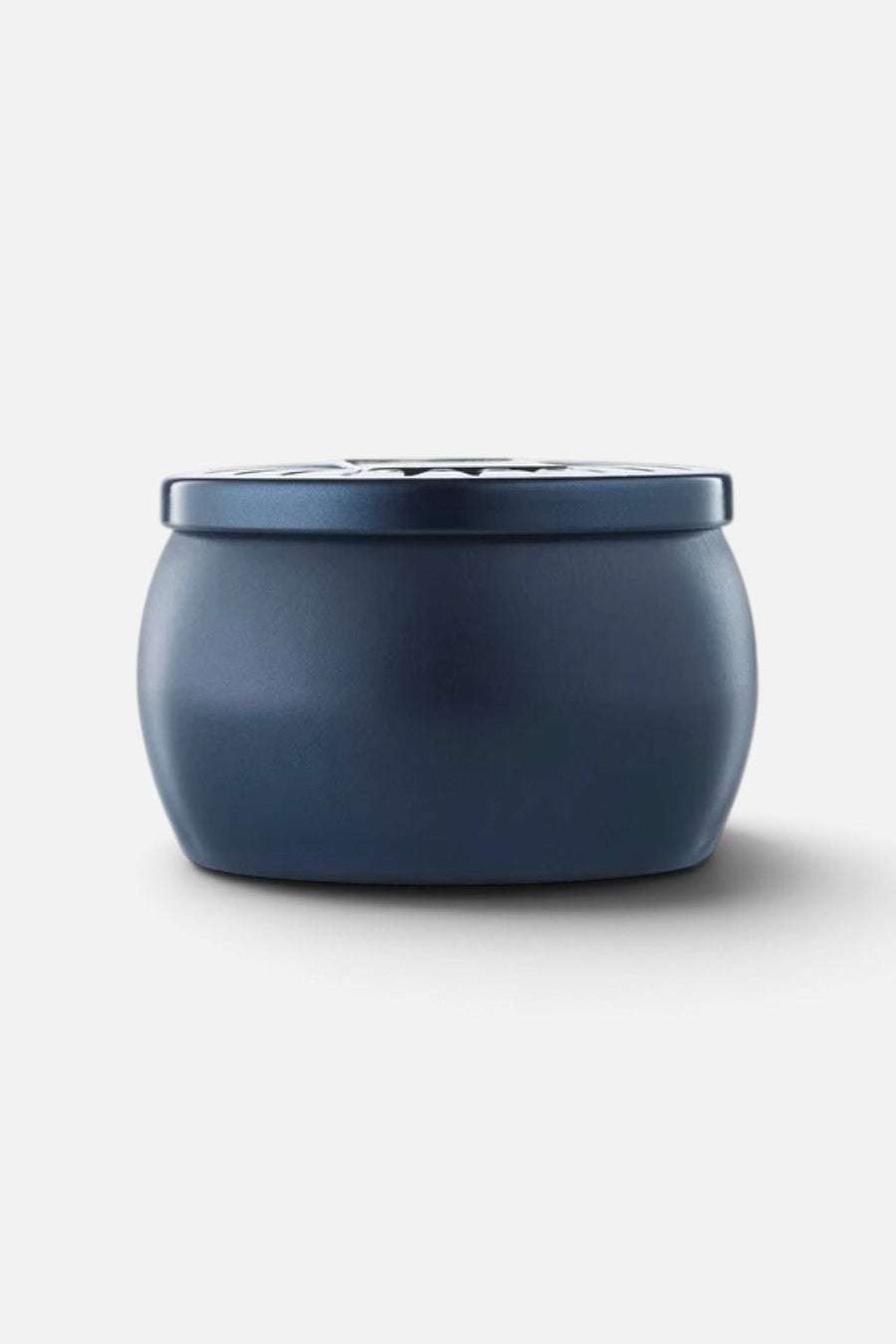 Voluspa Makassar Ebony & Peach Mini Tin Candle – side view