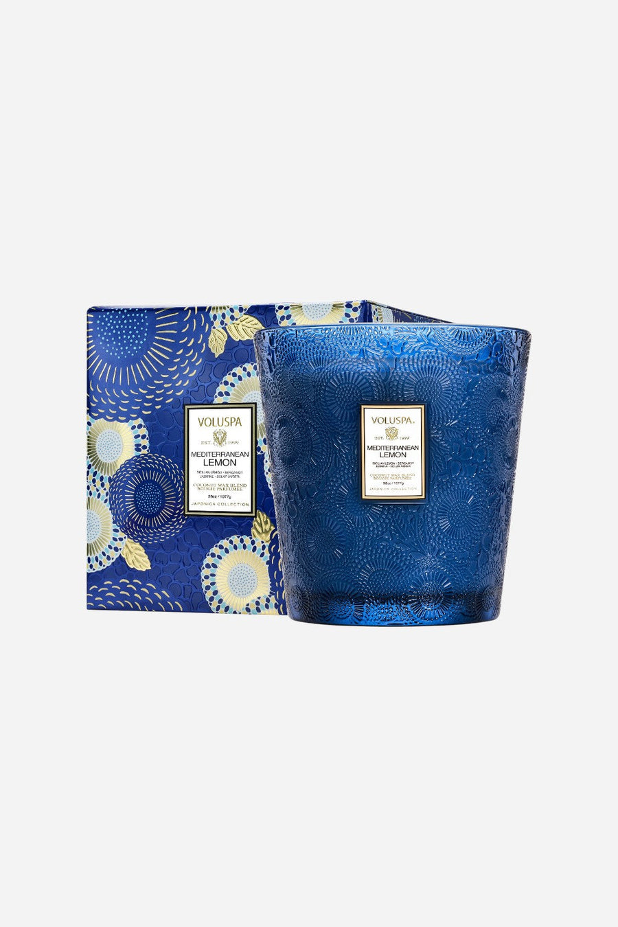 Voluspa Mediterranean Lemon 3 Wick Hearth Candle – front view