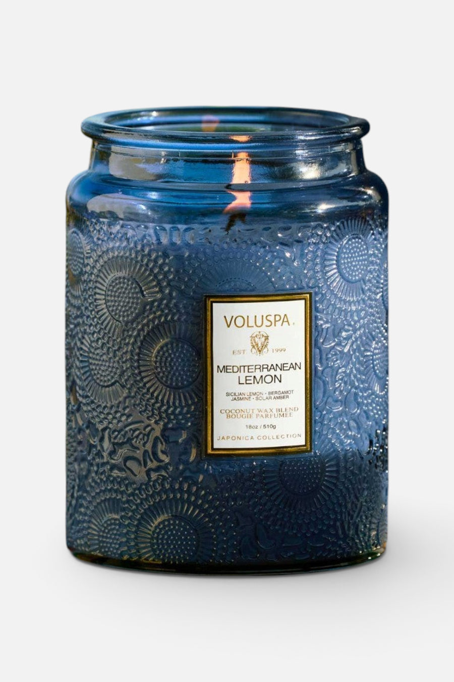 Voluspa Mediterranean Lemon Large Jar Candle – side view