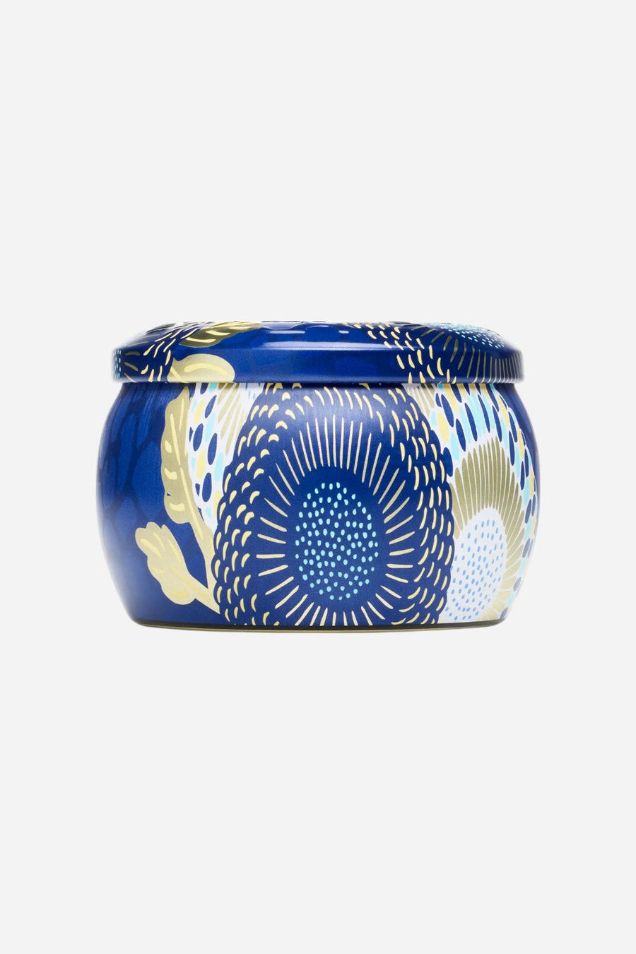 Voluspa Mediterranean Lemon Mini Tin Candle – side view