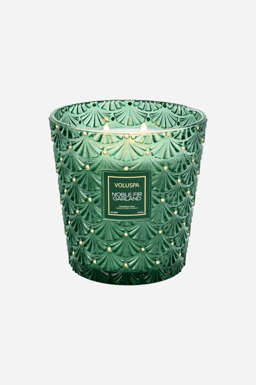 Voluspa Noble Fir Garland 3-Wick Hearth Candle - 38 Oz – back view