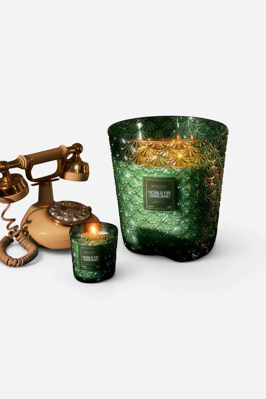 Voluspa Noble Fir Garland 5-Wick Hearth Candle - 123 Oz – back view