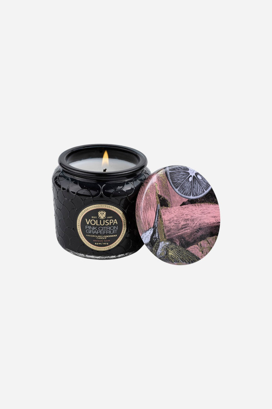 Voluspa Pink Citron Petite Jar Candle – back view