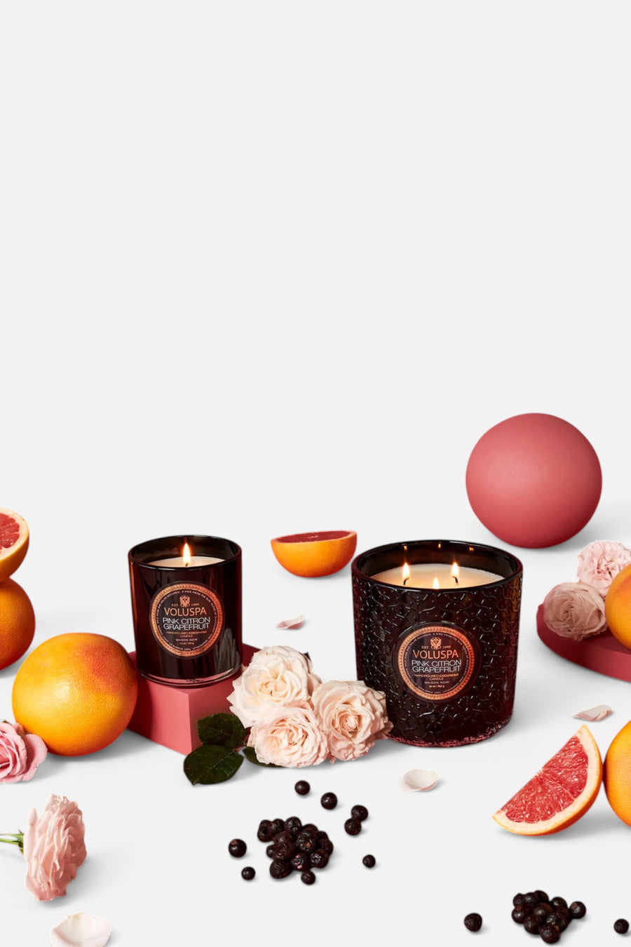 Voluspa Pink Citron Petite Jar Candle – side view