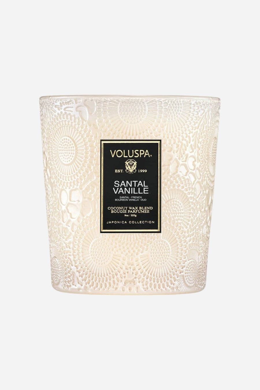 Voluspa Santal Vanille Classic Candle – back view