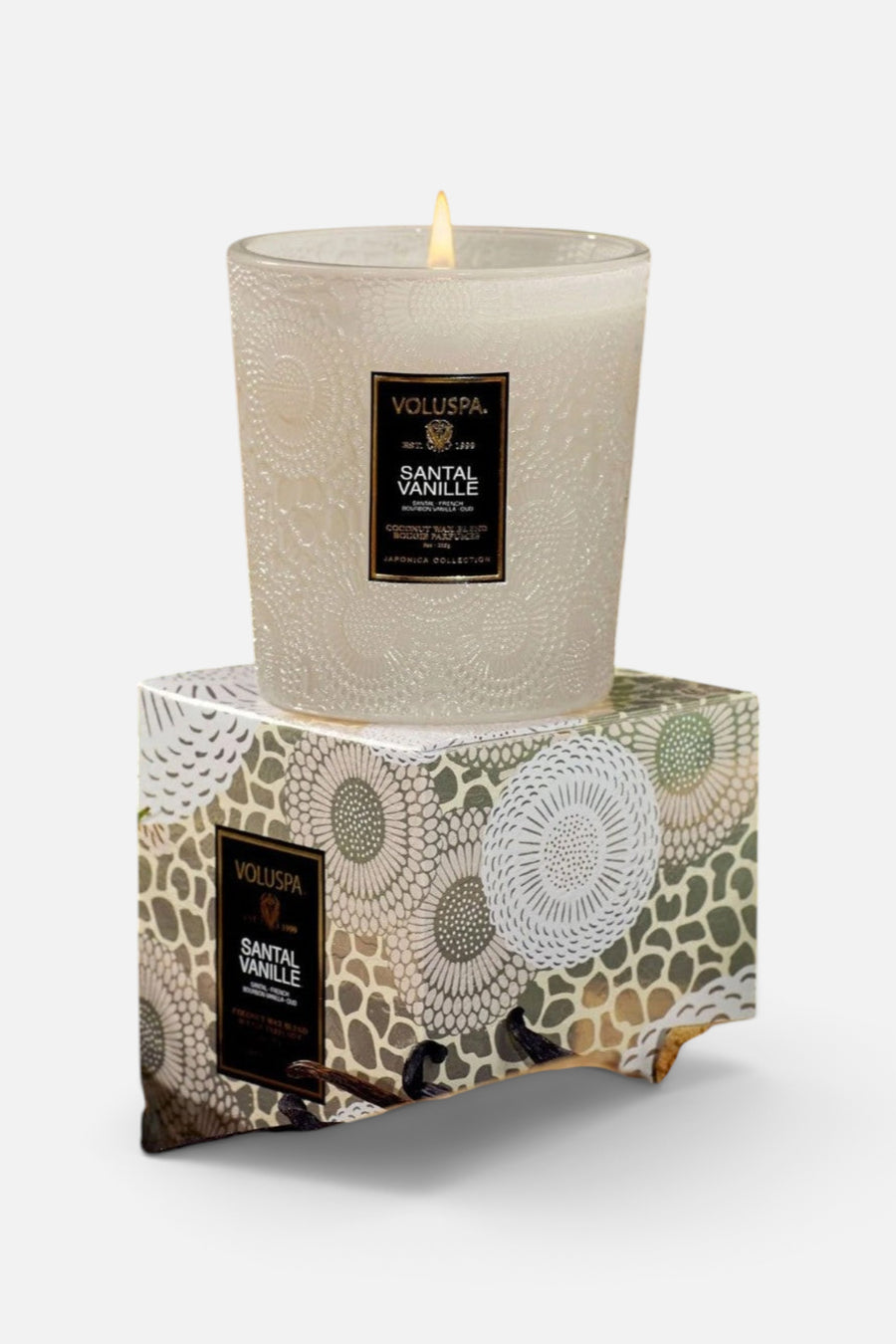 Voluspa Santal Vanille Classic Candle – side view