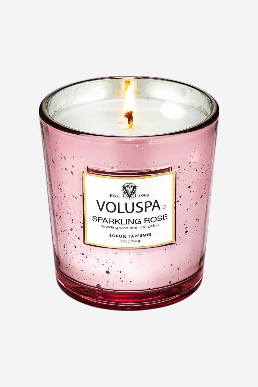 Voluspa Sparkling Rose Classic Candle – back view