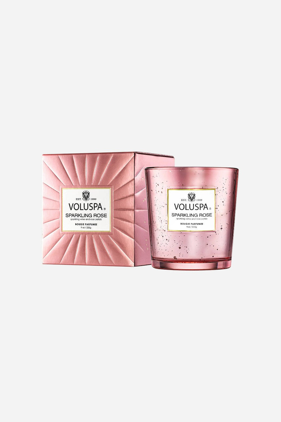 Voluspa Sparkling Rose Classic Candle – front view