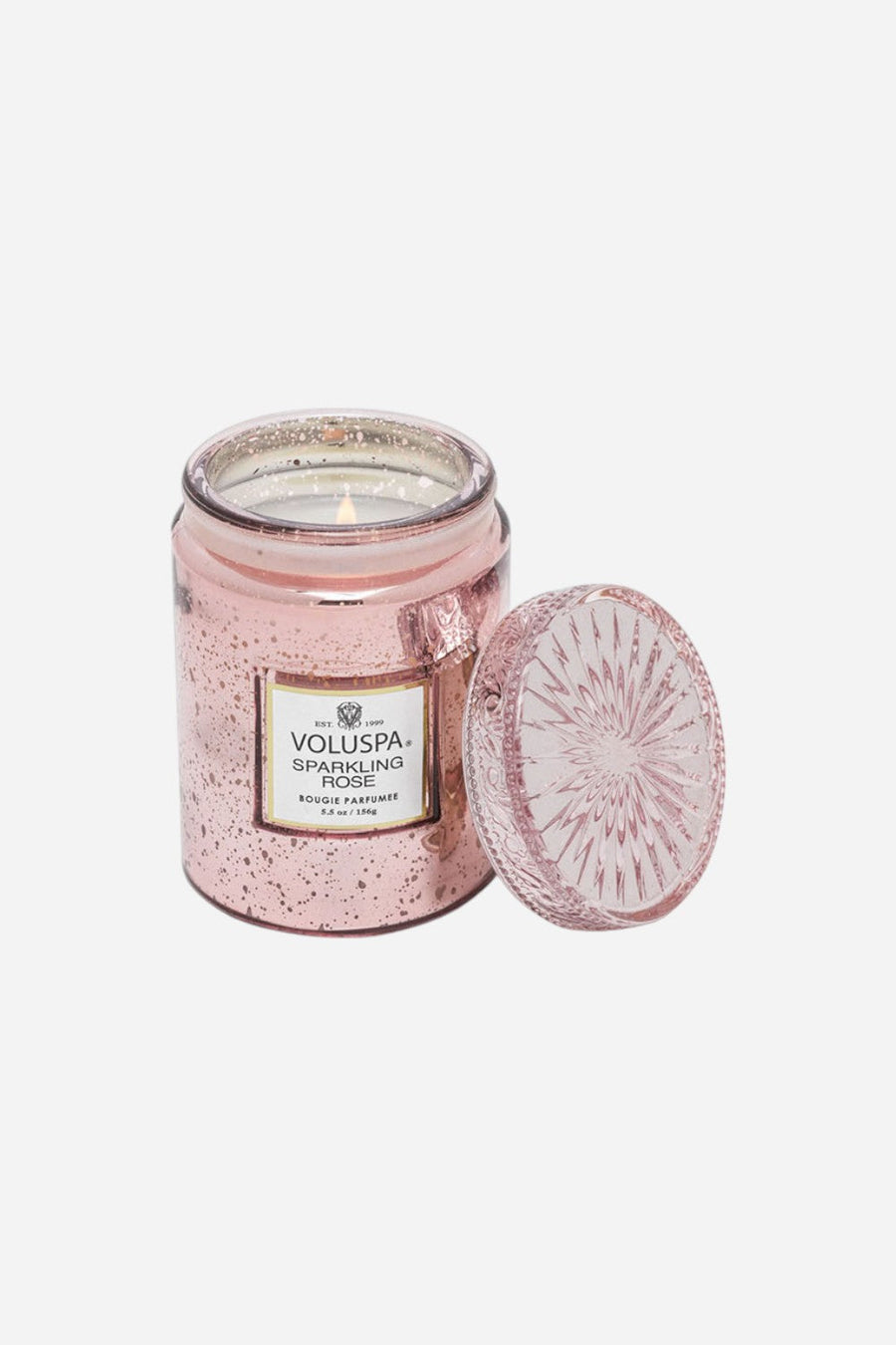 Voluspa Sparkling Rose Small Jar Candle – front view