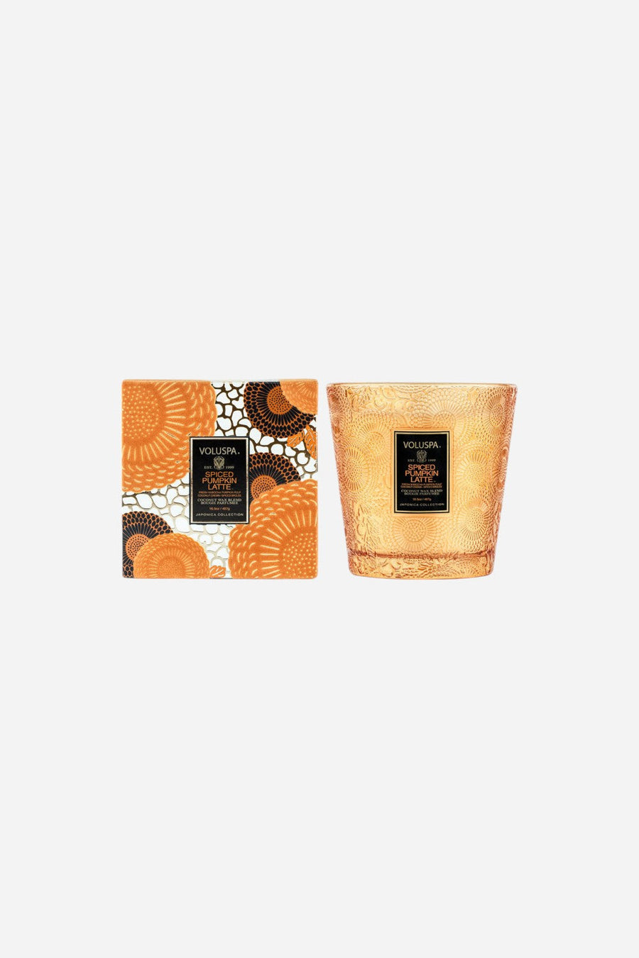 Voluspa Spiced Pumpkin Latte 2-Wick Glass Candle – front view