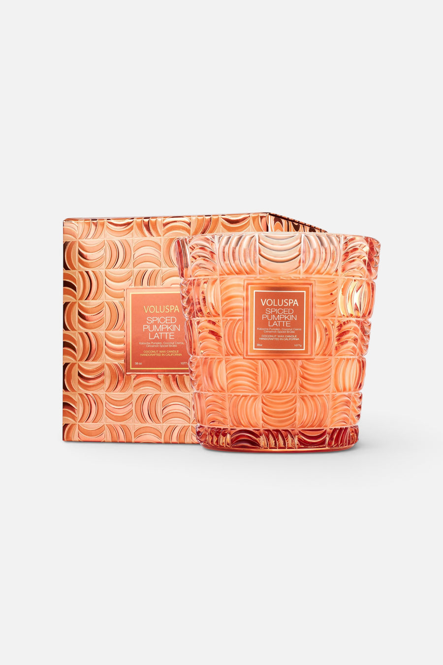 Voluspa Spiced Pumpkin Latte 3 Wick Hearth Candle – front view