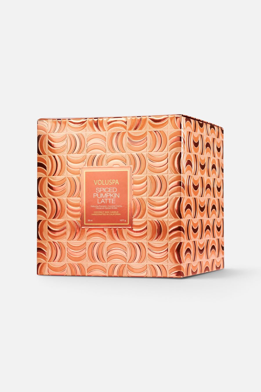 Voluspa Spiced Pumpkin Latte 3 Wick Hearth Candle – side view
