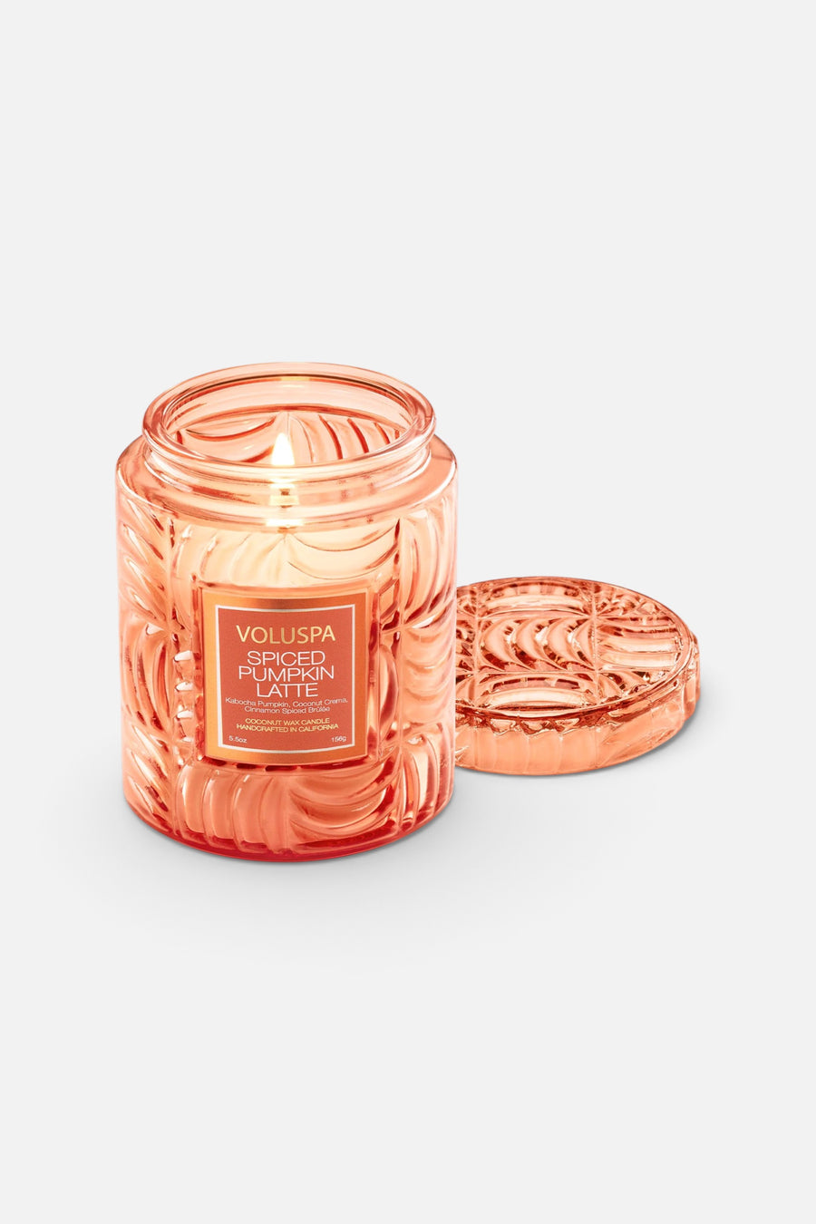 Voluspa Spiced Pumpkin Latte Small Jar Candle – back view
