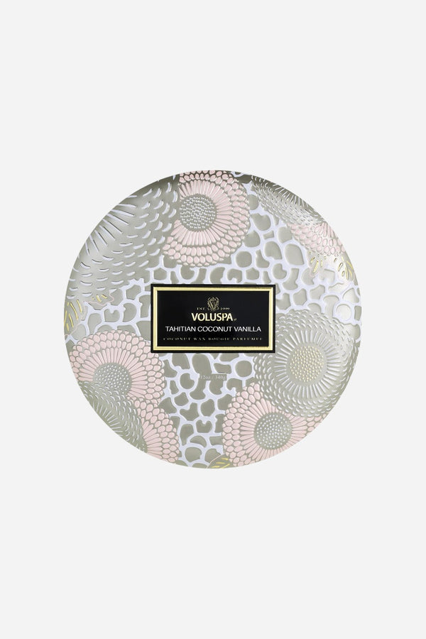 Voluspa Tahitian Coconut Vanilla 3 Wick Tin Candle