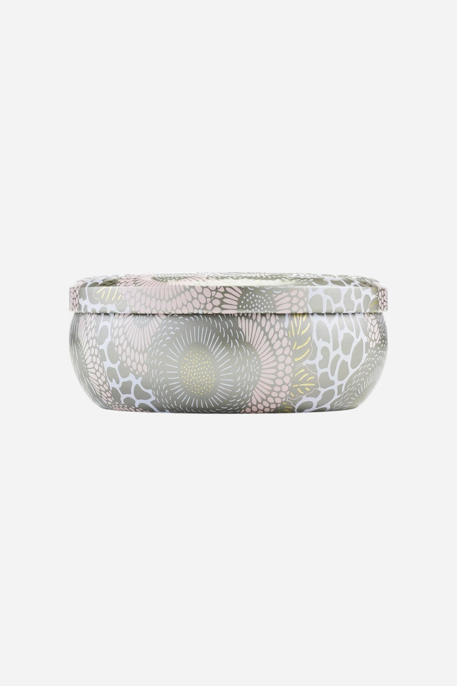 Voluspa Tahitian Coconut Vanilla 3 Wick Tin Candle – side view
