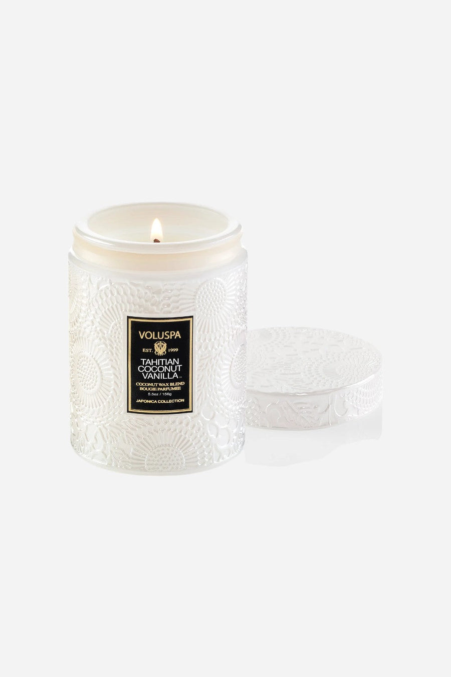 Voluspa Tahitian Coconut Vanilla Small Jar Candle – back view