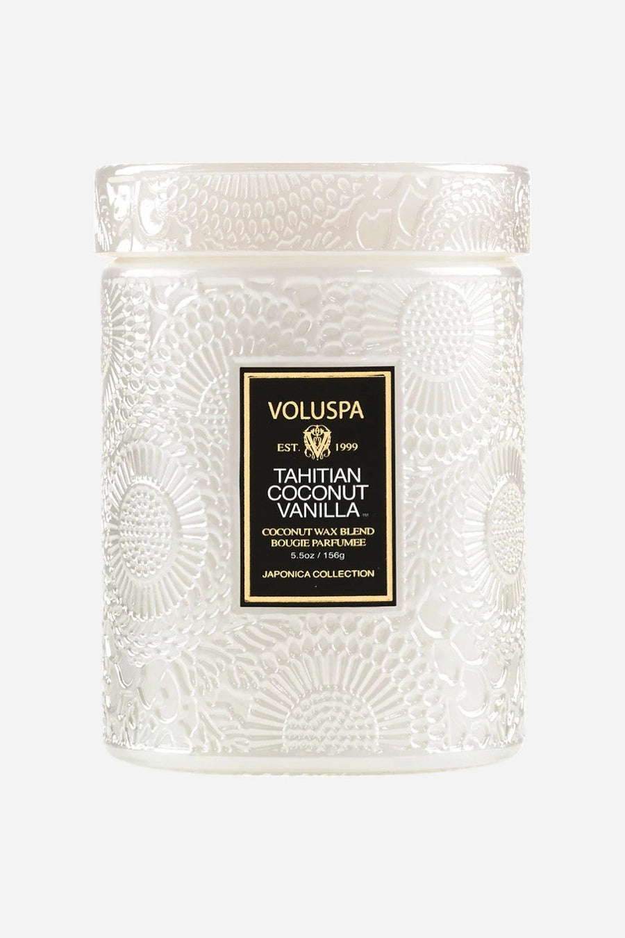 Voluspa Tahitian Coconut Vanilla Small Jar Candle – front view
