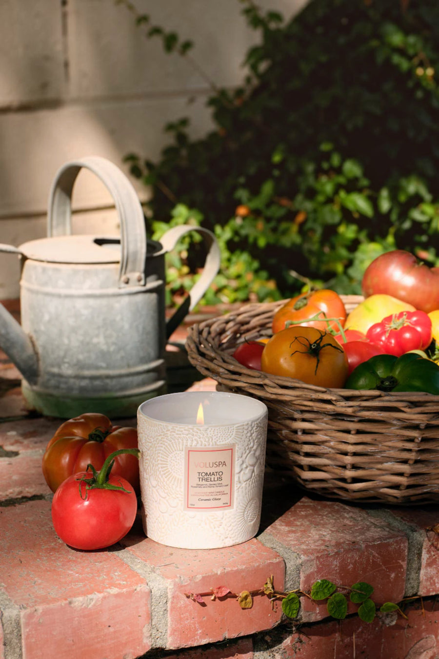 Voluspa Tomato Trellis Ceramic Luxe Classic Candle – detail