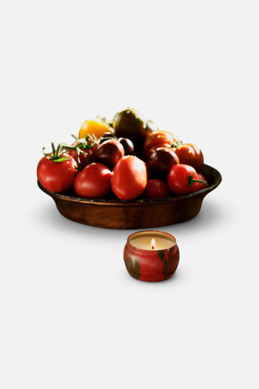 Voluspa Tomato Trellis Mini Tin Candle – back view