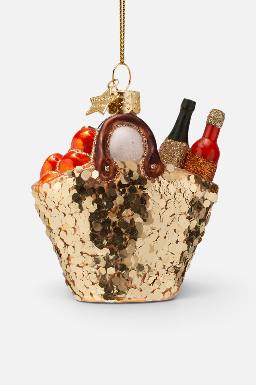 Vondels Glass Beach Bag with Drinks Ornament – back view