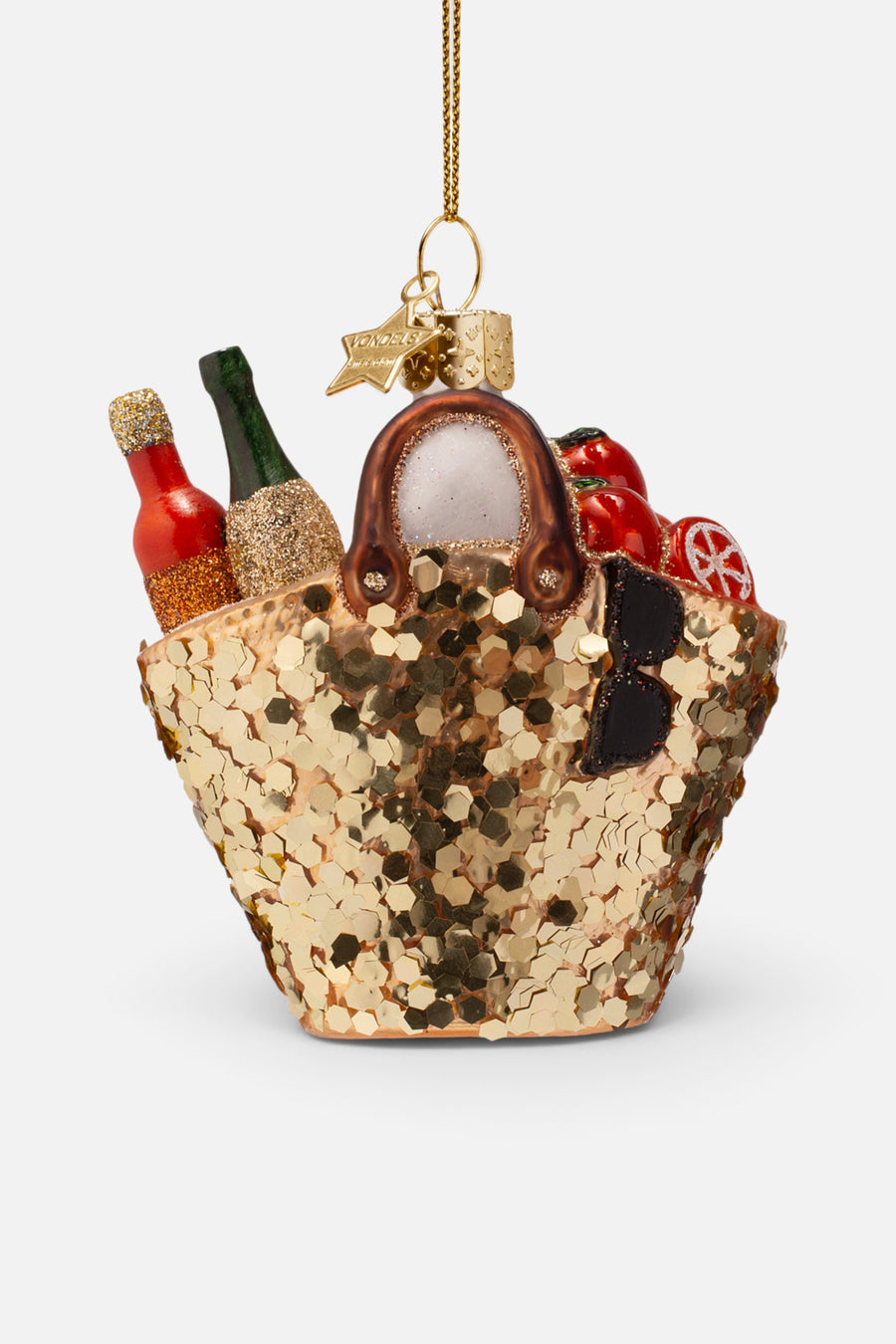 Vondels Glass Beach Bag with Drinks Ornament – front view