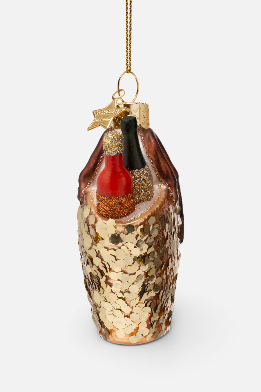 Vondels Glass Beach Bag with Drinks Ornament – side view
