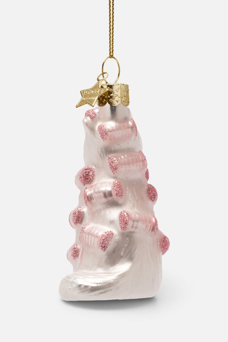 Vondels Glass Beauty Cat with Curlers Ornament – side view