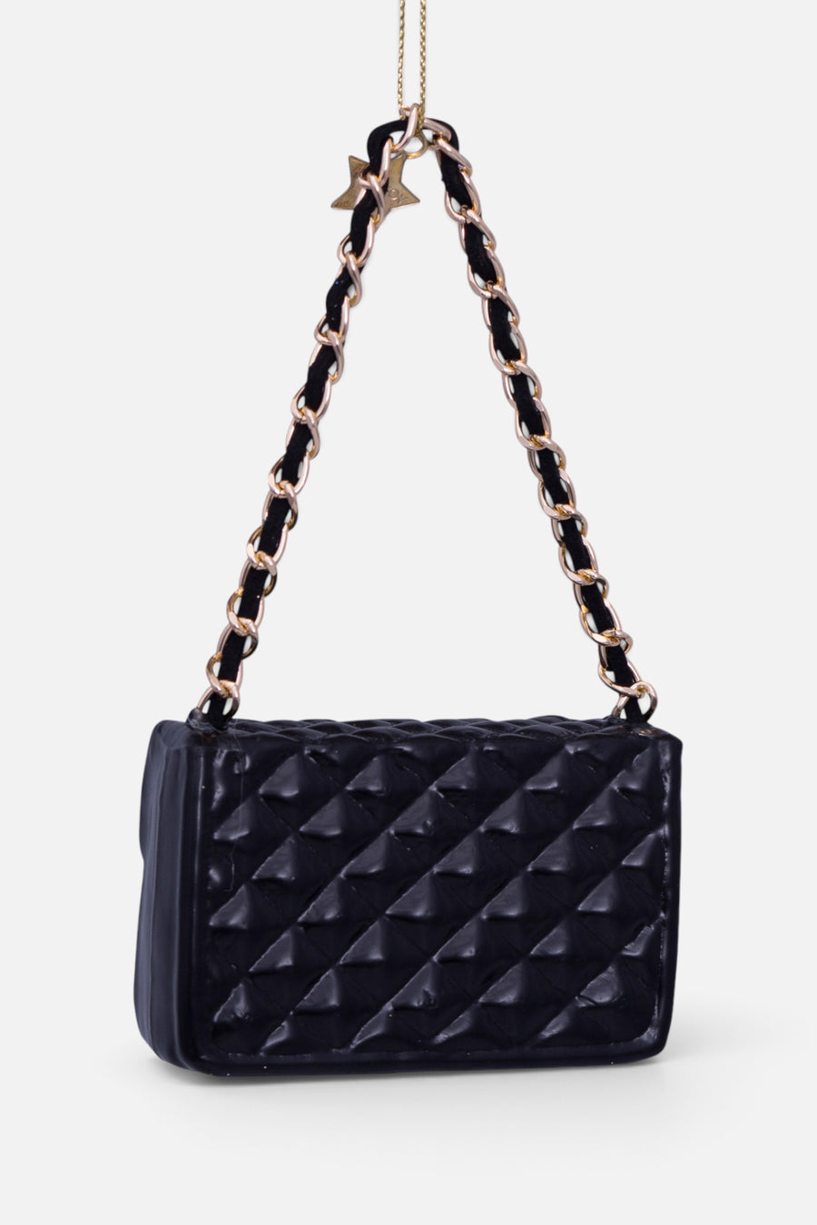 Vondels Glass Black Fashion Bag Ornament – back view