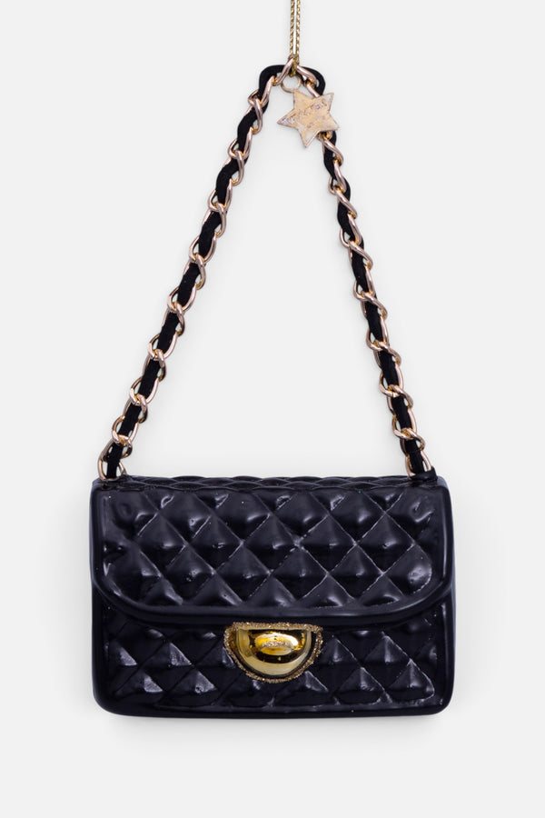 Glass Black Fashion Bag Ornament