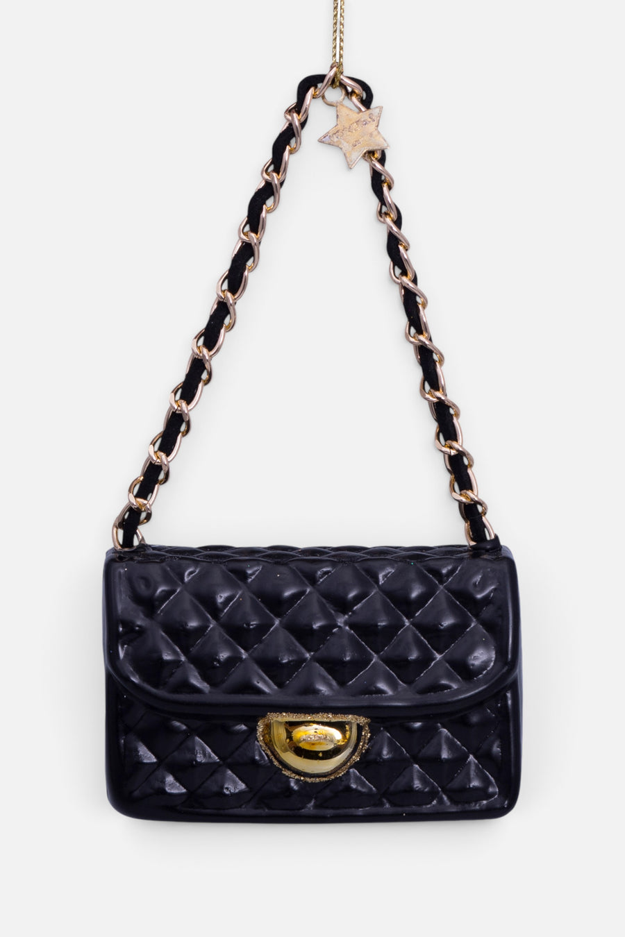 Vondels Glass Black Fashion Bag Ornament – front view