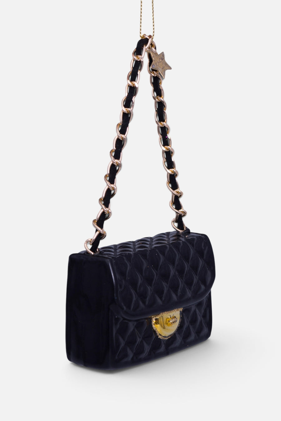 Vondels Glass Black Fashion Bag Ornament – side view
