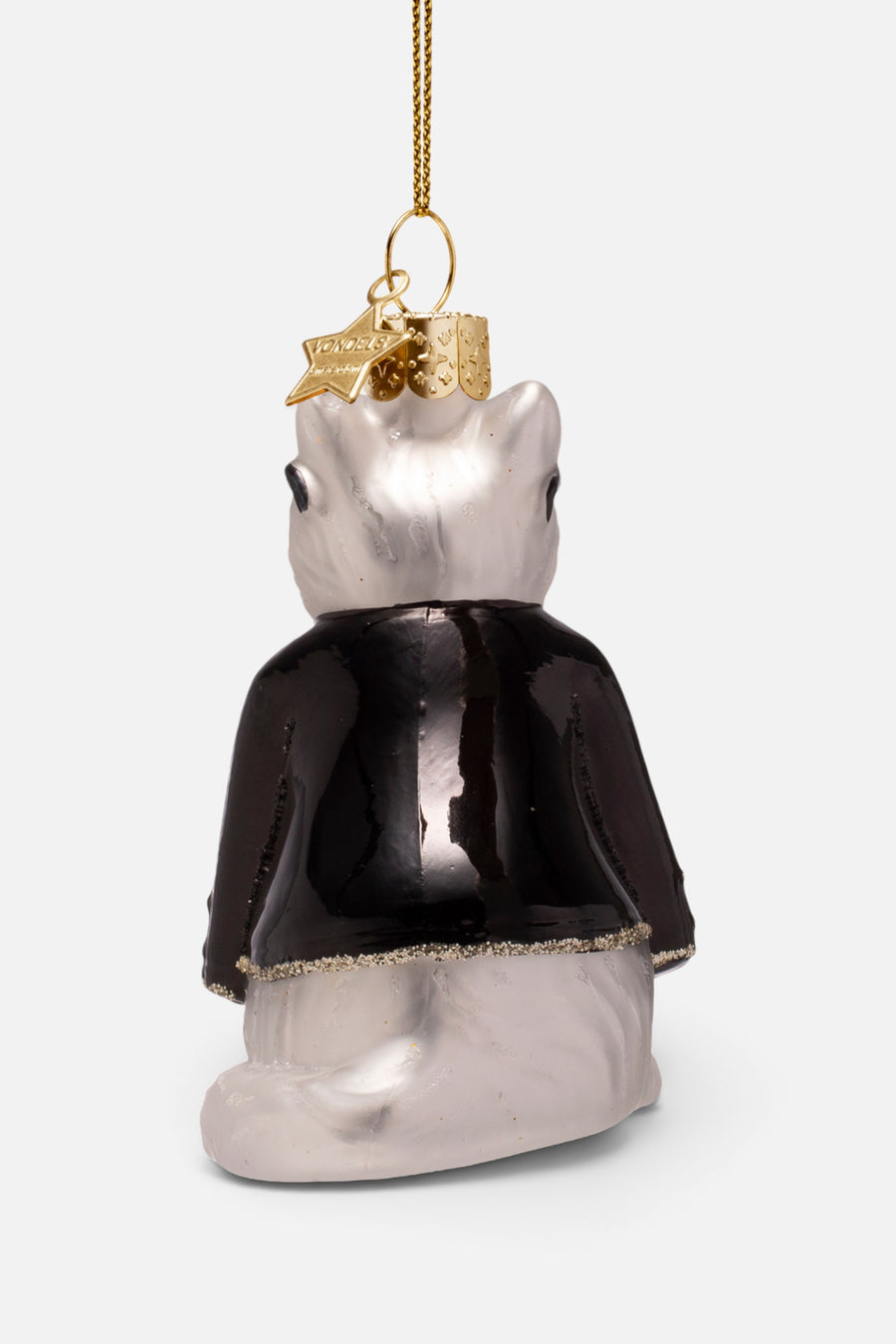 Vondels Glass Fashion Cat Ornament – back view