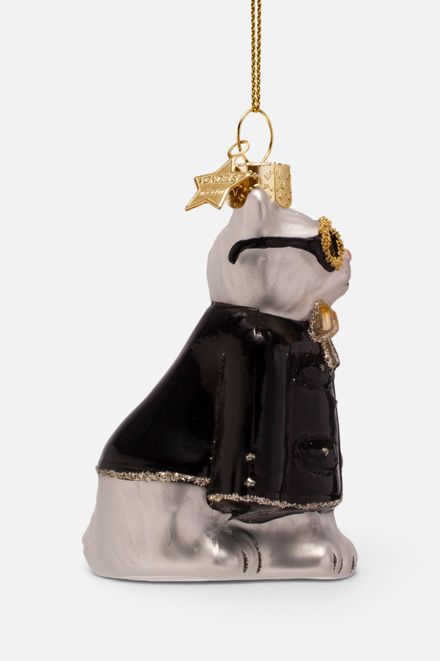Vondels Glass Fashion Cat Ornament – side view