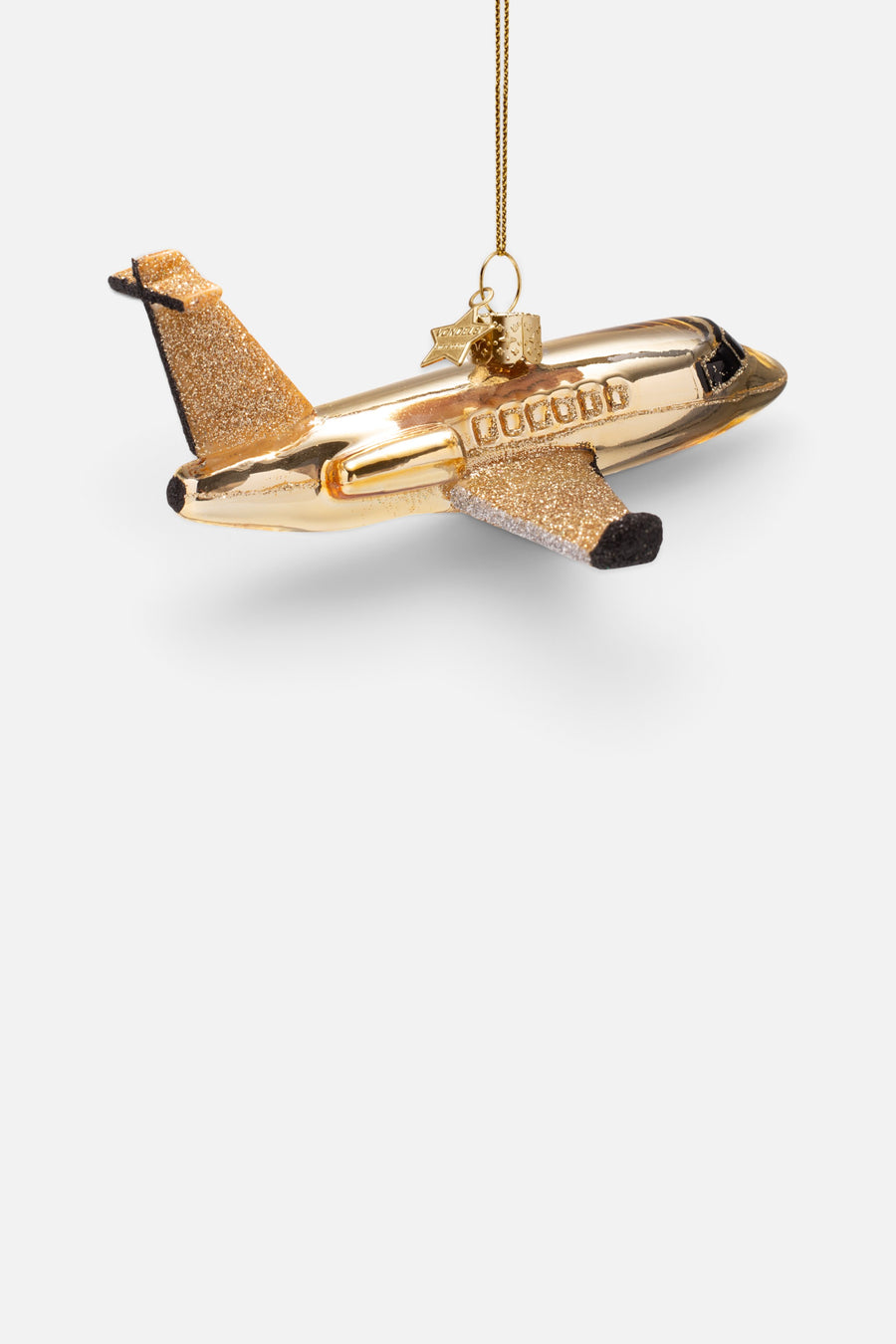 Vondels Glass Gold Airplane Ornament – alternate