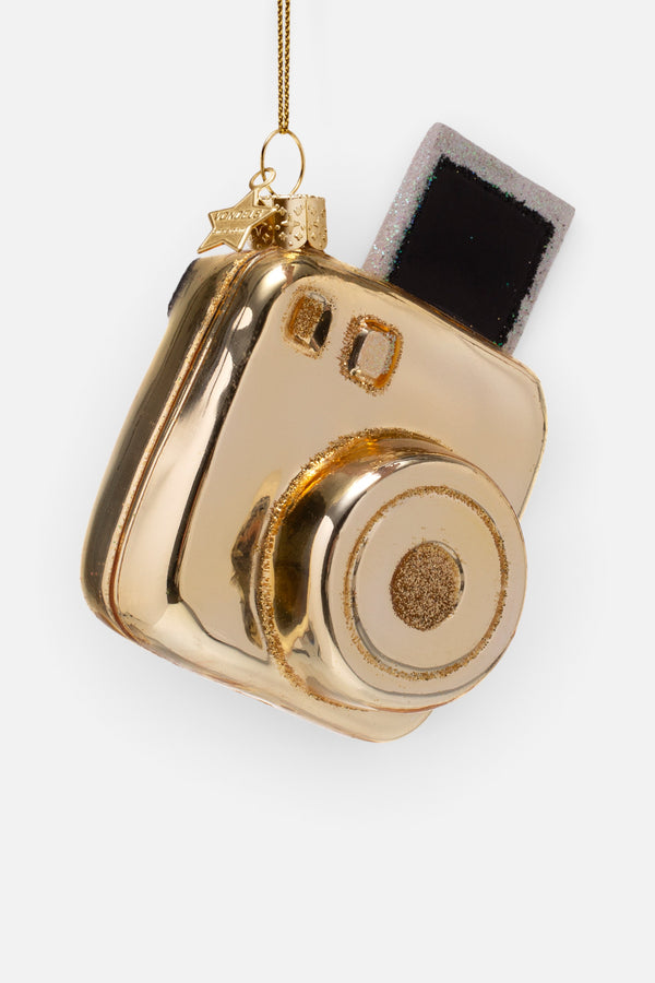 Glass Gold Instant Photo Camera Ornament