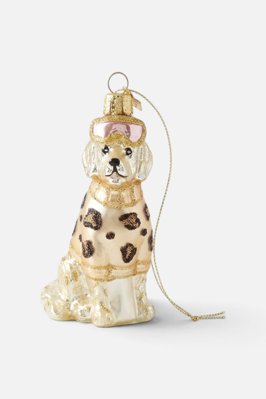 Vondels Lab with Ski Goggles & Sweater Christmas Ornament – front view