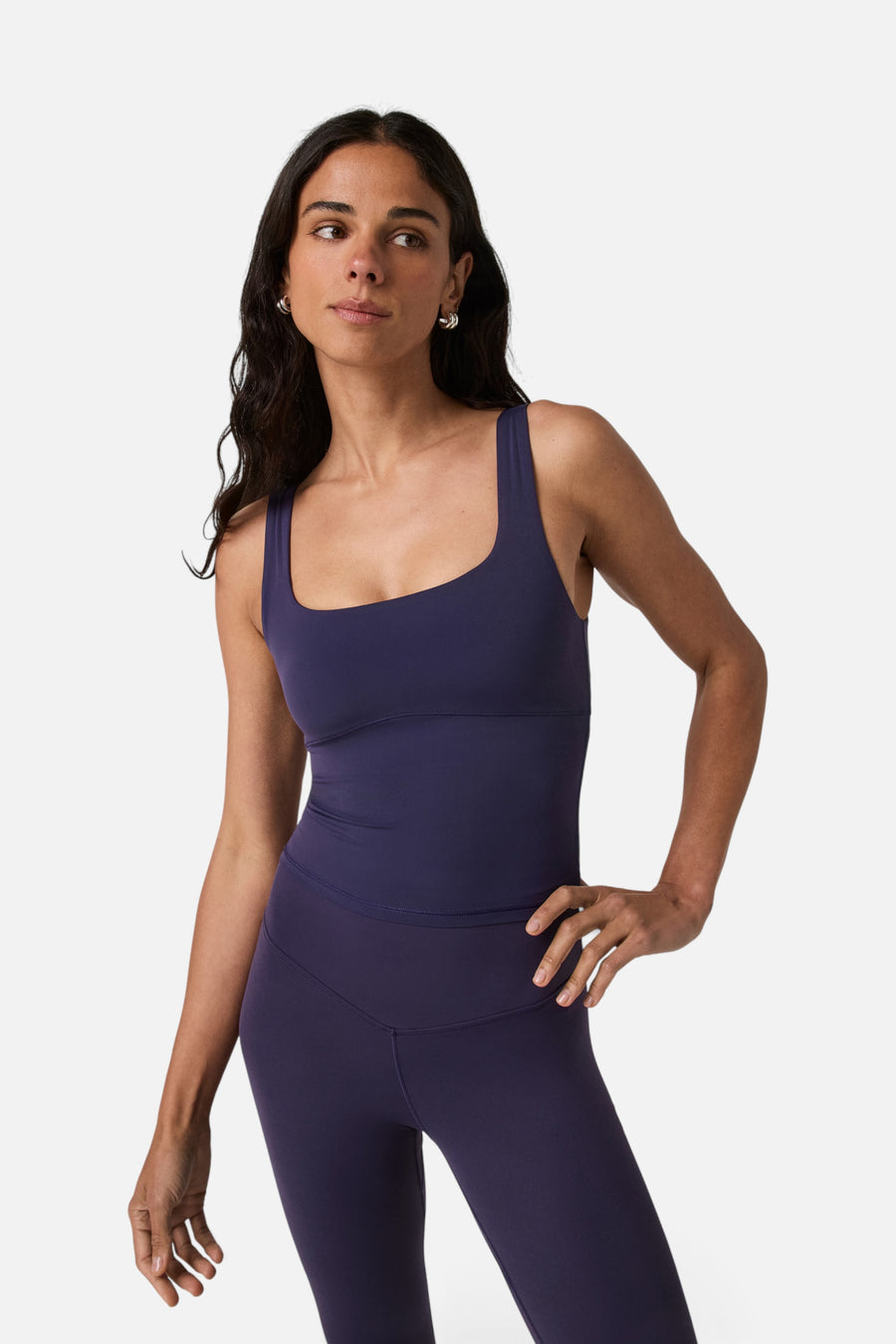 Vuori AllTheForm Support Tank in Velvet Violet – front view